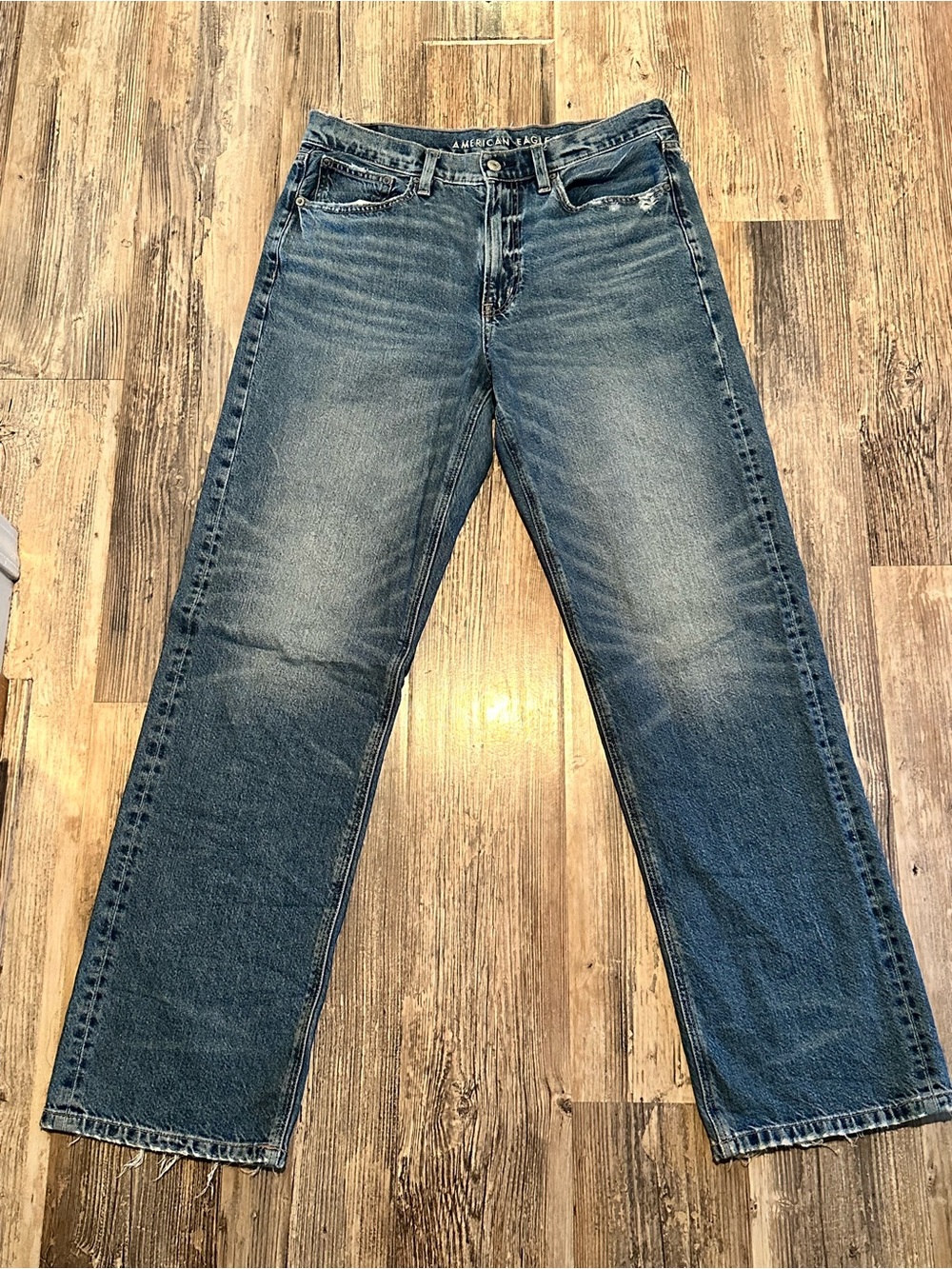 American Eagle Outfitters Woman’s Blue Straight-Leg Jeans